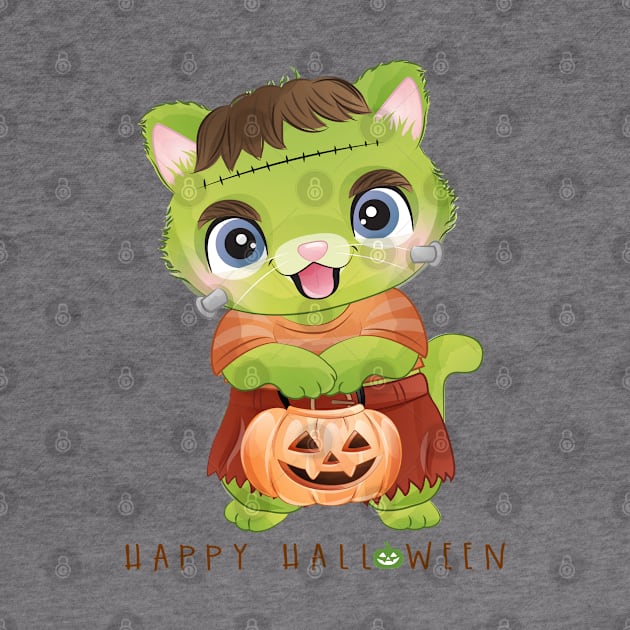 cute kitty for halloween day by sharukhdesign